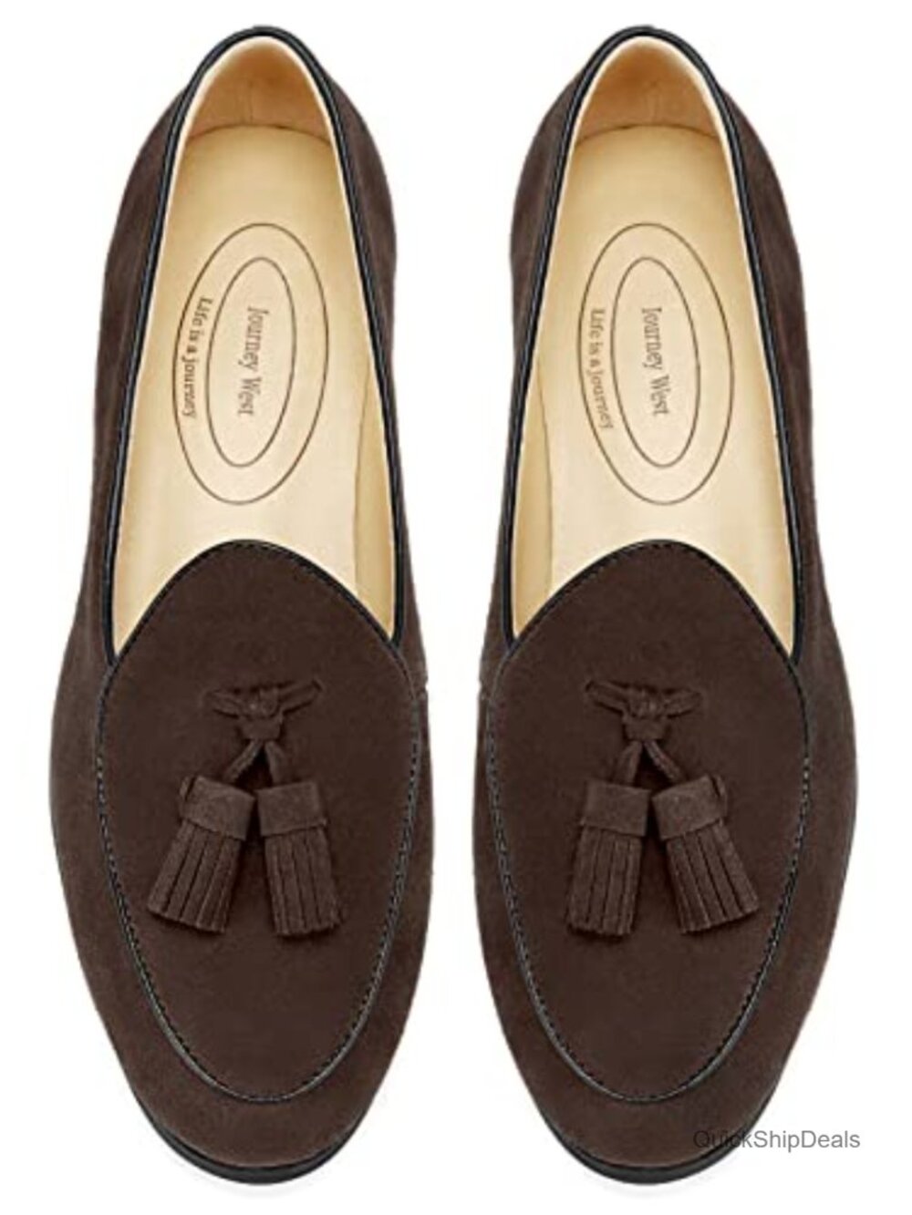 Women's Suede Tassel Loafer Slip-On Leather Comfortable Casual Shoes
